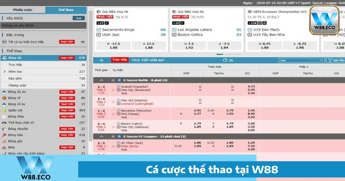 Mẹo cá cược thể thao W88 hiệu quả